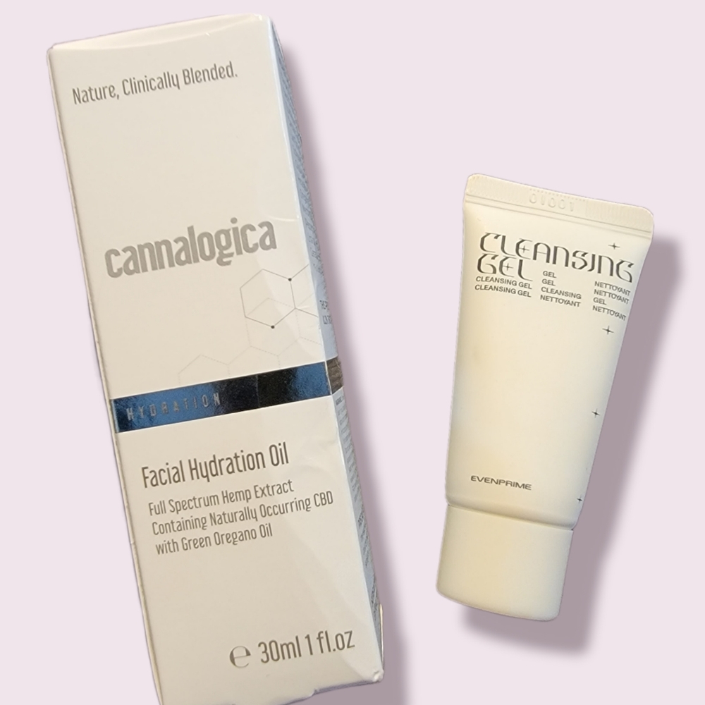 Cannalogica facial hydration oil & Evenprime cleansing gel